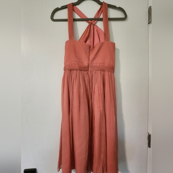 J crew coral Sinclair silk chiffon dress size 00 - Picture 2 of 3